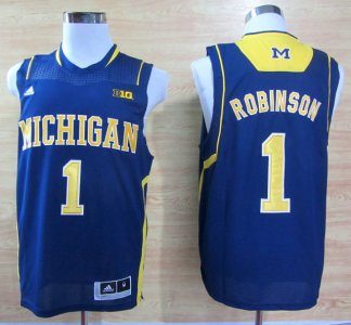 Maillot De Basket NCAA Michigan Wolverines Thomas Robinson 1 Basketball Authentique Marine